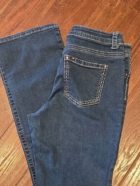 Dark Blue Stretch Denim Lee 1889 12 Long 32x33 Mid rise Fit Bootcut Jeans C